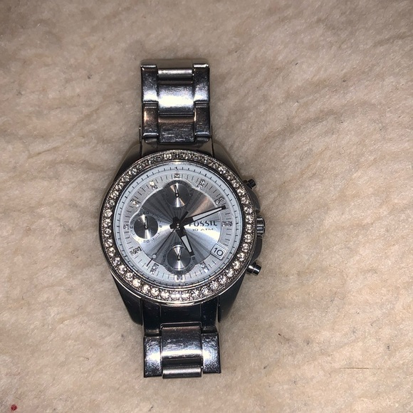 Fossil Ladies Watch Crystals Stainless Steel Bracelet Date Dials 10atm - Picture 1 of 5